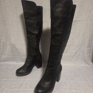 New Look Black Over-the-Knee Block Heel Boots